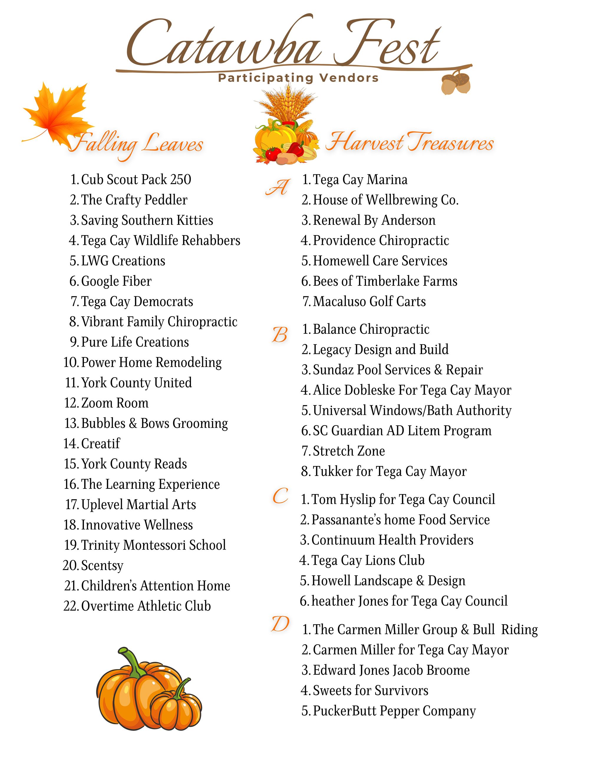 Catawba Fest Vendors